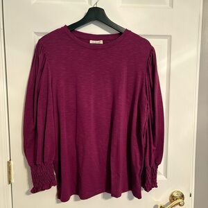 78 & Sunny Brand Plum Color Cuffed Sleeve Tee Size XL